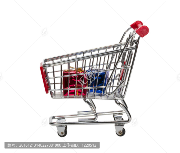 帶禮品盒的購物車