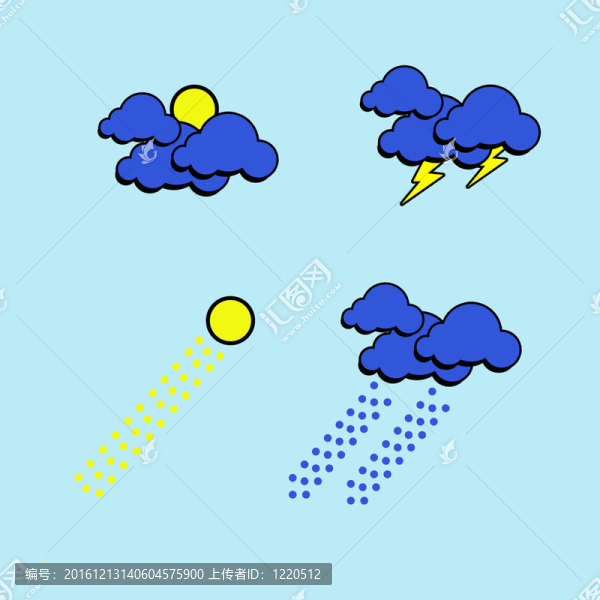 藍(lán)色背景的圖形天氣。