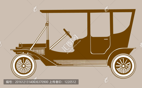 復(fù)古汽車剪影棕色背景；