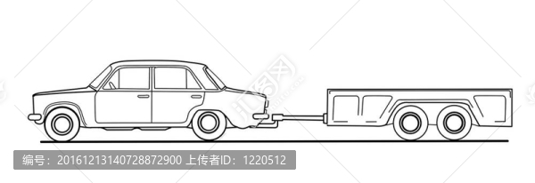 汽車在白色背景上的預(yù)告片；
