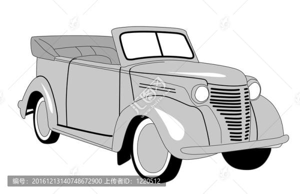 復(fù)古汽車白色背景；