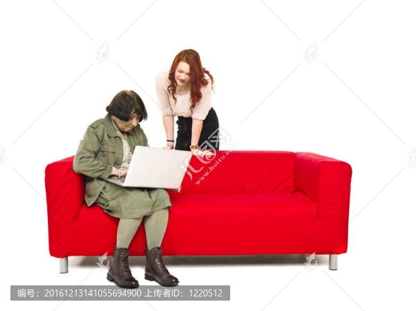 電腦老婦人