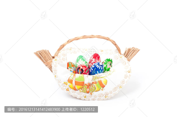 籃子里的六個(gè)彩色雞蛋
