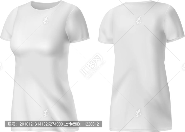 女子T恤衫；前后