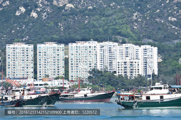 香港漁船和公寓樓