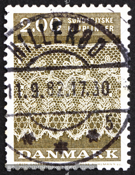 郵票丹麥1980,Tonder,Lace,Pattern