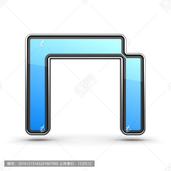 金屬邊框現(xiàn)代設(shè)計(jì)中的字母N藍(lán)色圖標(biāo)