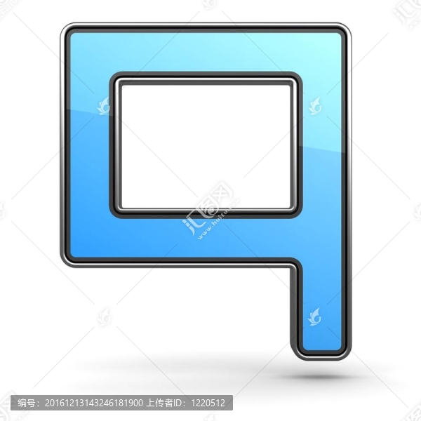現(xiàn)代金屬邊框設(shè)計中的字母Q藍圖標