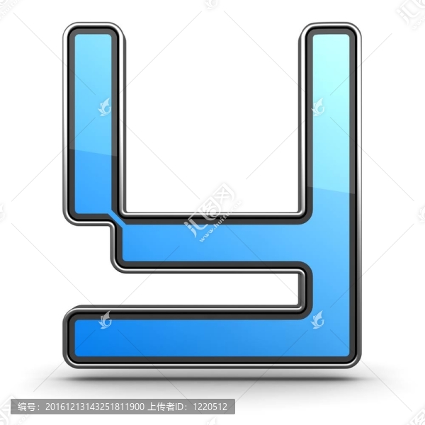 金屬邊框現(xiàn)代設(shè)計(jì)中的字母Y藍(lán)色圖標(biāo)