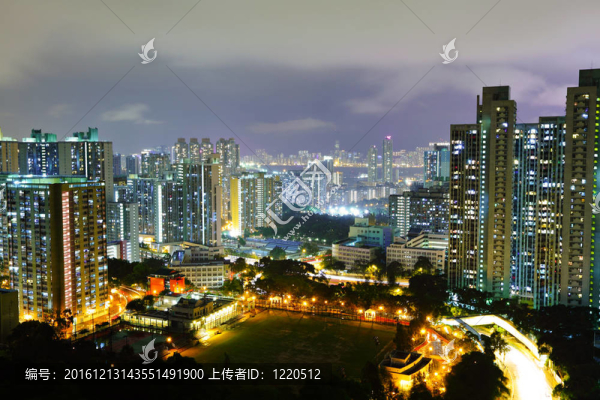 在香港市中心的夜晚