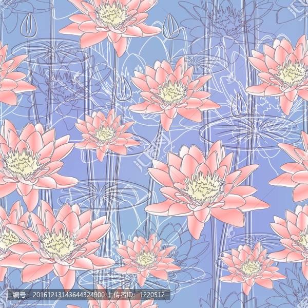 睡蓮花。無縫背景