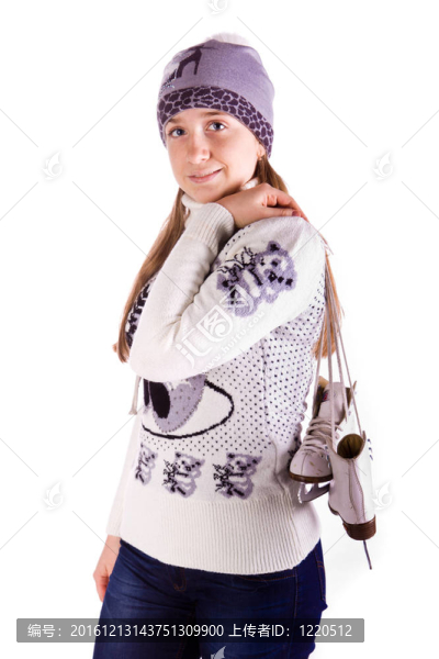 漂亮的花樣滑冰女孩