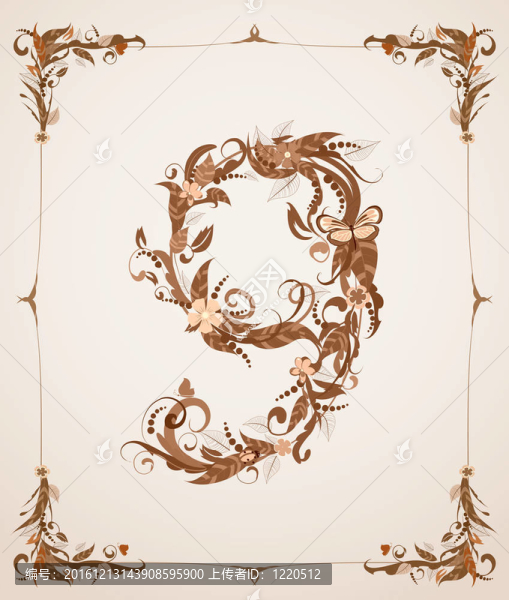 復(fù)古復(fù)古字母號(hào)碼在一幀