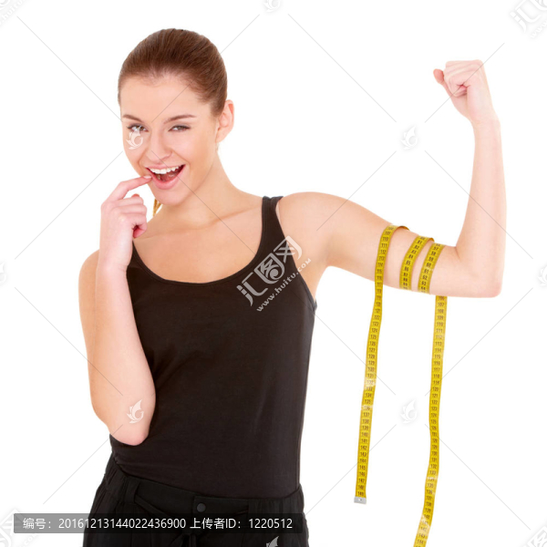 健身婦女帶卷尺