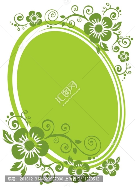 綠色花框