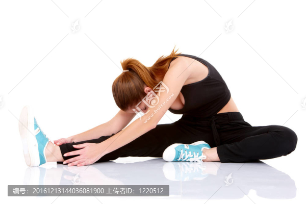 健美女子做伸展運(yùn)動