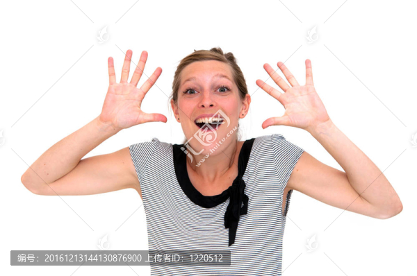 驚訝的年輕女子