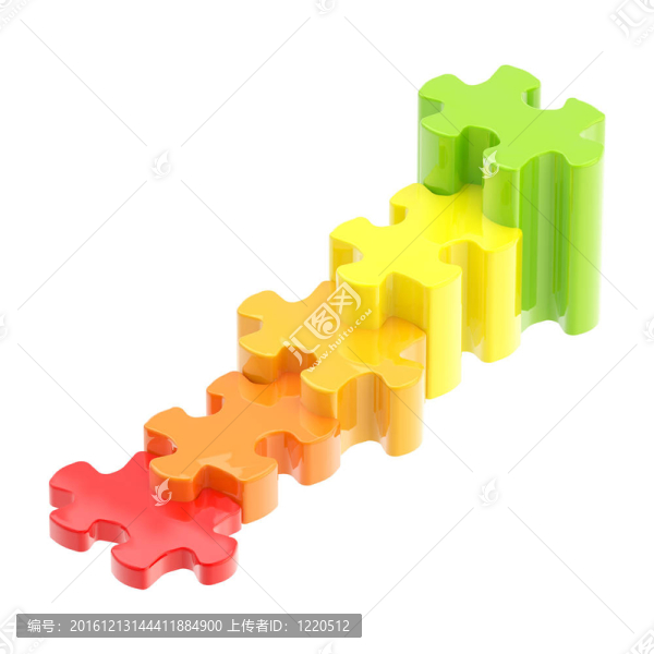 彩色拼圖作為成功的階梯