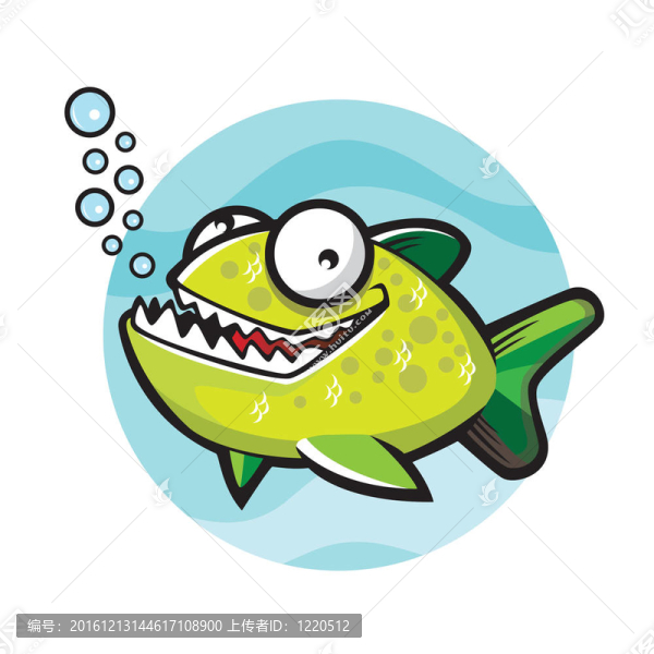 卡通綠色食人魚