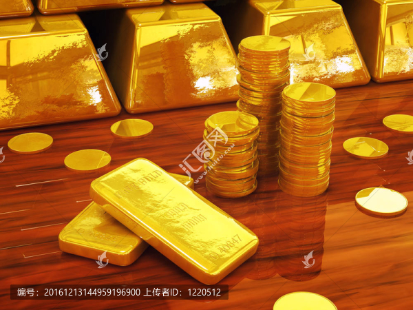 金幣和元寶；3D插畫