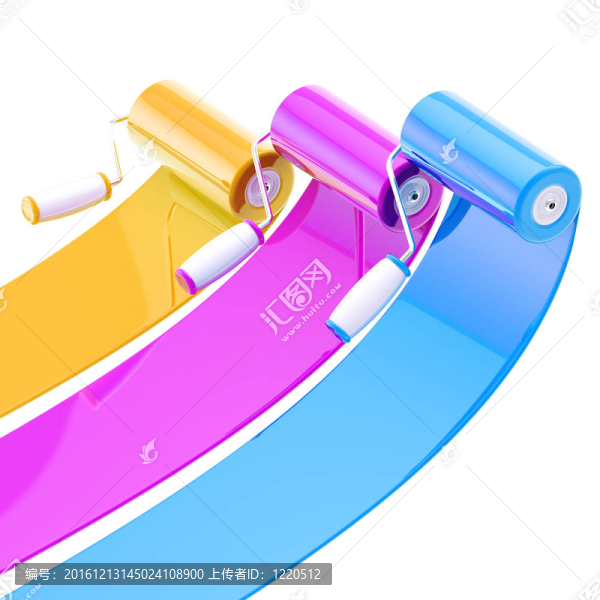 彩色筆觸彩色油漆輥