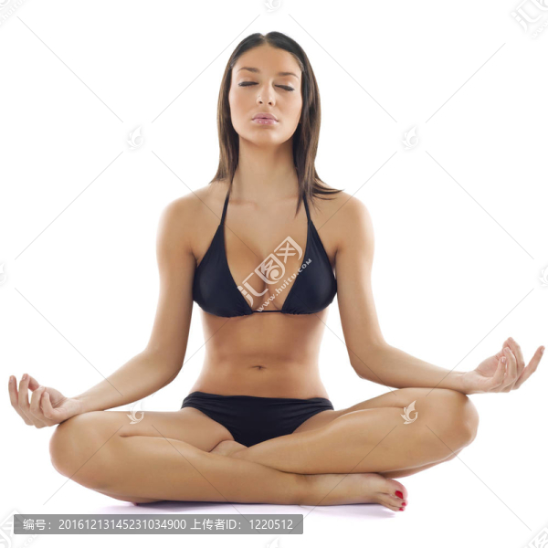 美麗的女人練瑜伽