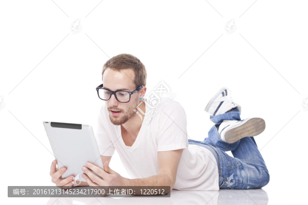 好看的書呆子的人智能平板電腦