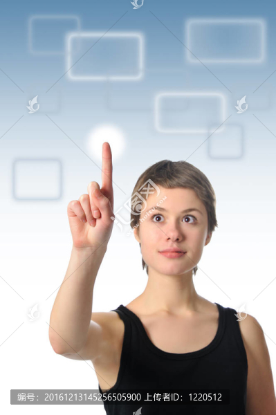 女孩觸摸屏