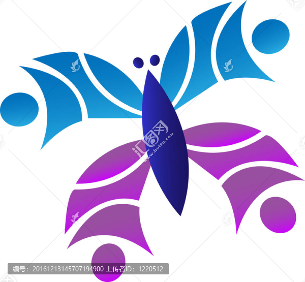 團(tuán)隊(duì)合作的蝴蝶標(biāo)志