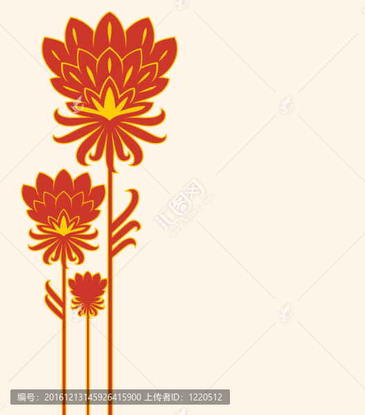 三朵紅色的花
