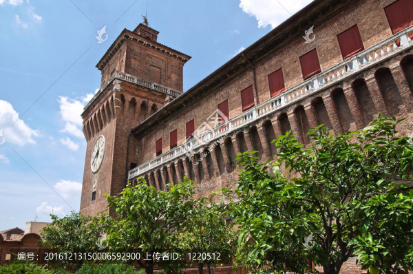 埃斯騰斯城堡。Ferrara。Emilia,Romagna。意大利.