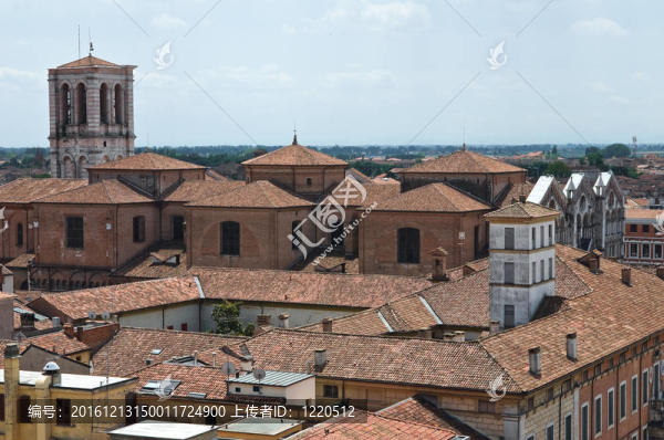 Ferrara的全景。Emilia,Romagna。意大利.