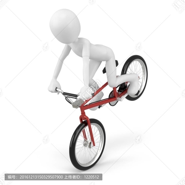 3D男子與通用特技自行車