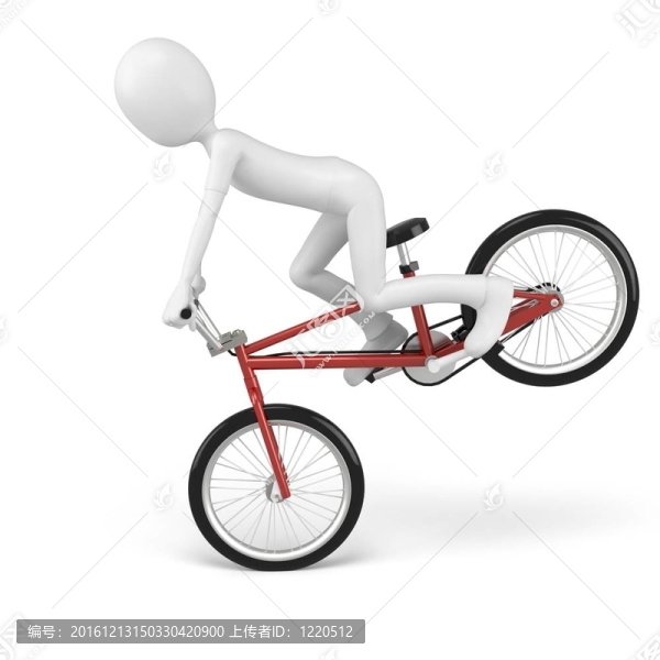 3D男子與通用特技自行車