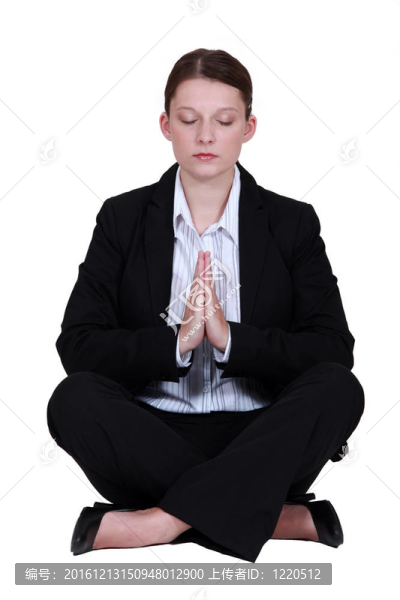 年輕的女商人沉思