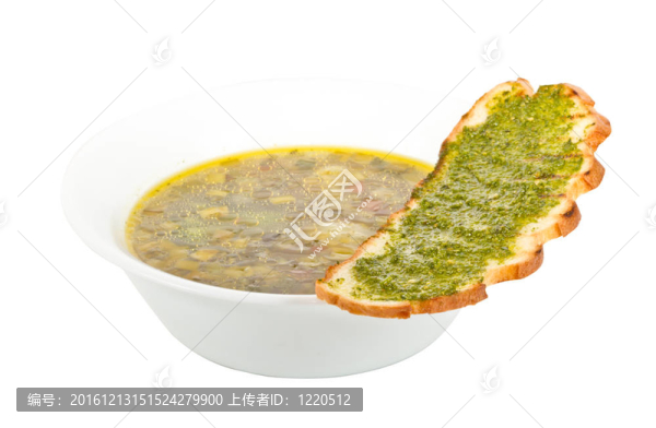 炸面包意大利蔬菜湯