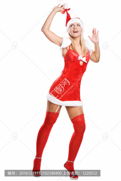 美麗性感的圣誕女孩