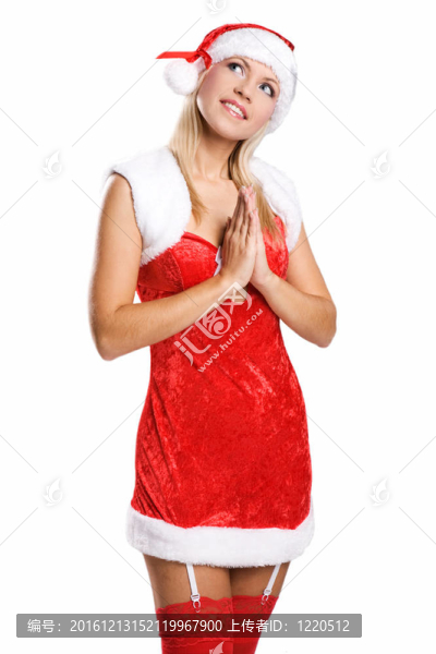 美麗性感的圣誕女孩