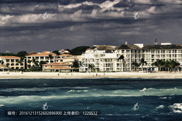 卡門海灘的美麗景觀；墨西哥