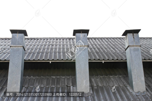 煙囪的屋頂隔離