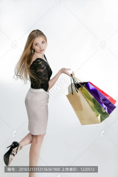 金發(fā)女孩購物袋