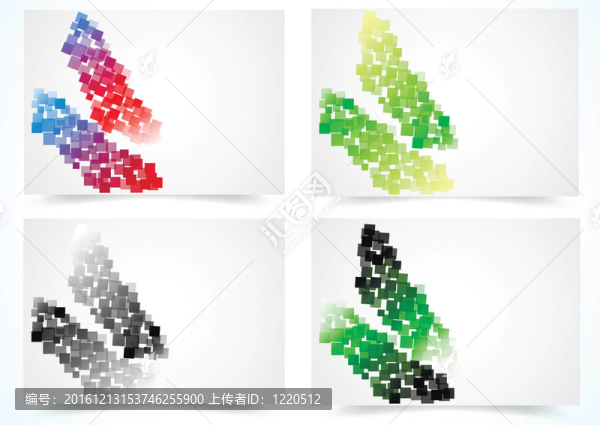 抽象彩色卡片集