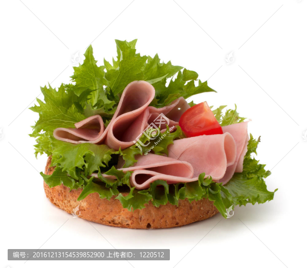 健康三明治配蔬菜和煙熏火腿