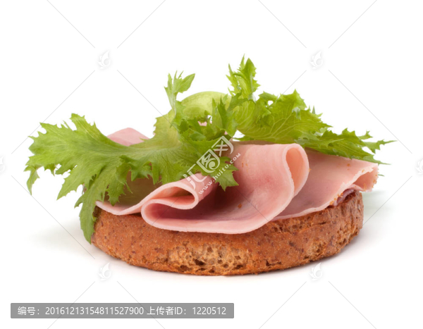 健康三明治配蔬菜和煙熏火腿