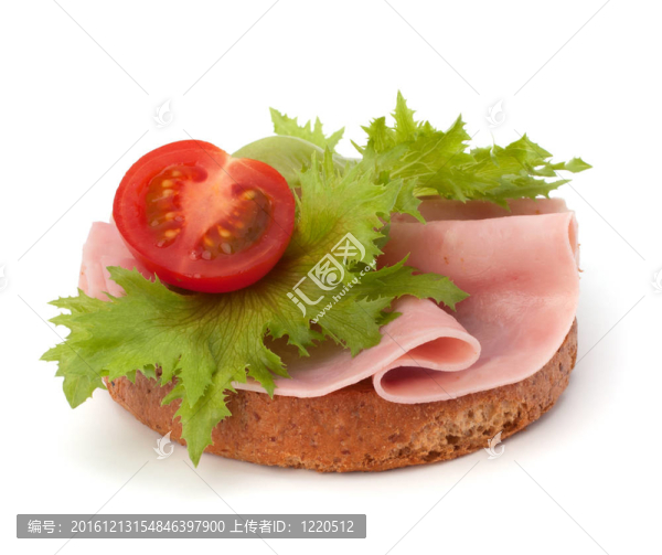健康三明治配蔬菜和煙熏火腿
