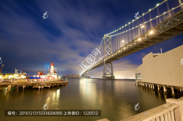 晚上舊金山海灣大橋