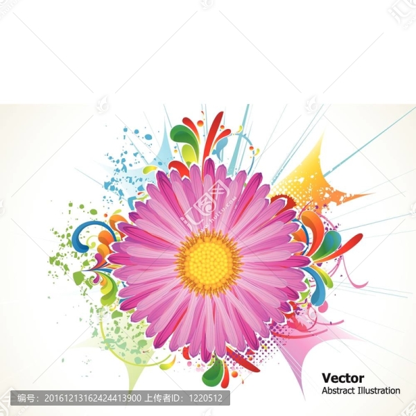 抽象繽紛花卉