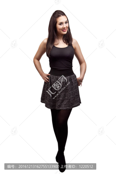 全身性感苗條女子隔離在白色