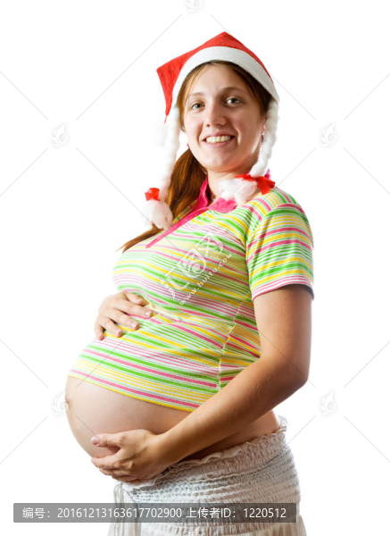 孕婦戴圣誕帽