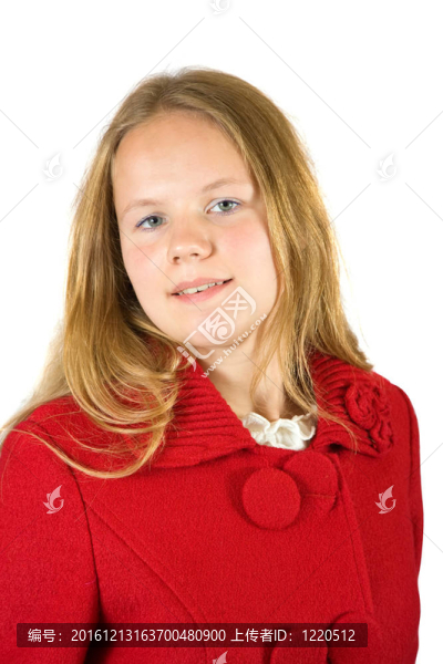 在冬天的外套的女孩肖像
